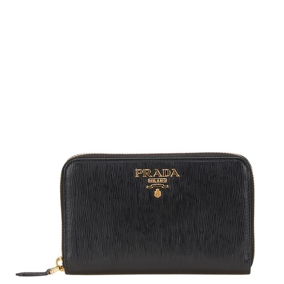 Prada leather long Wallet black - Picture 1 of 8